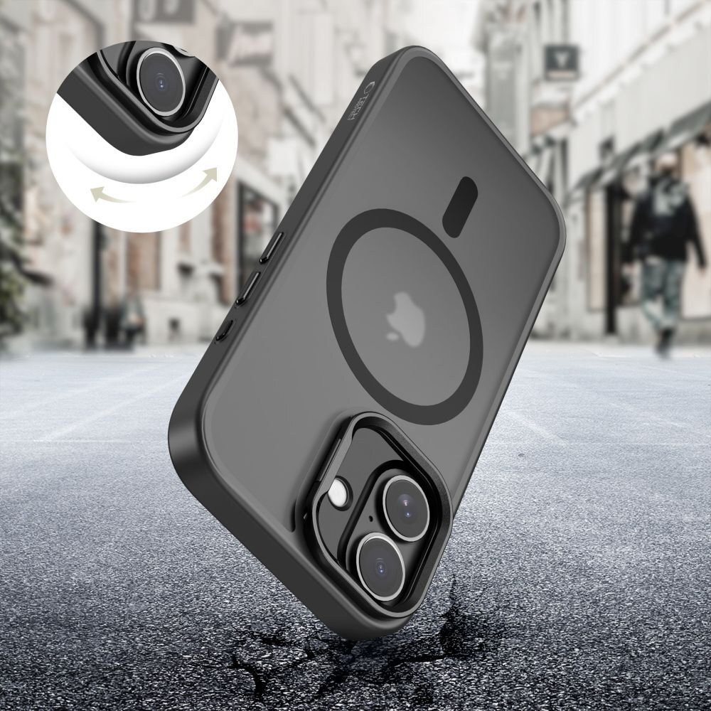 iPhone 17 dėklas Tech-Protect MagStand su MagSafe – matinės juodos spalvos 4 iPhone 17 dėklas Tech-Protect MagStand su MagSafe – matinės juodos spalvos 4