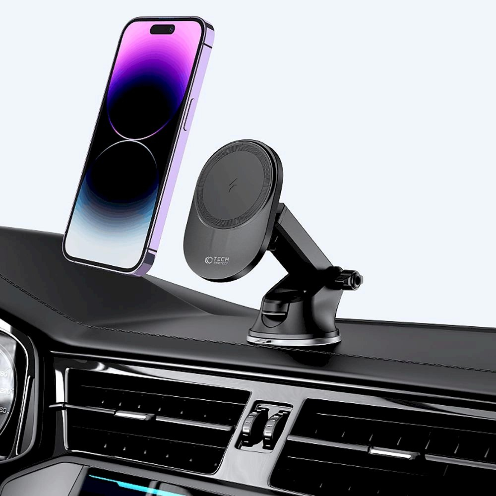 Tech-Protect MM15W-V1 car Telfono laikiklis MagSafe 15W inductive Įkroviklis  cockpit / air vent - Juodas 6 Tech-Protect MM15W-V1 car Telfono laikiklis MagSafe 15W inductive Įkroviklis  cockpit / air vent - Juodas 6