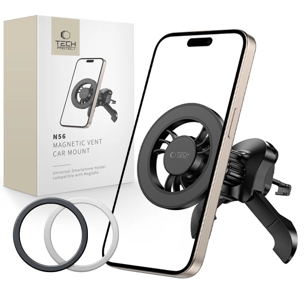 Automobilinis laikiklis Tech-Protect N56 magnetinis MagSafe vėdinimo angai – juodas