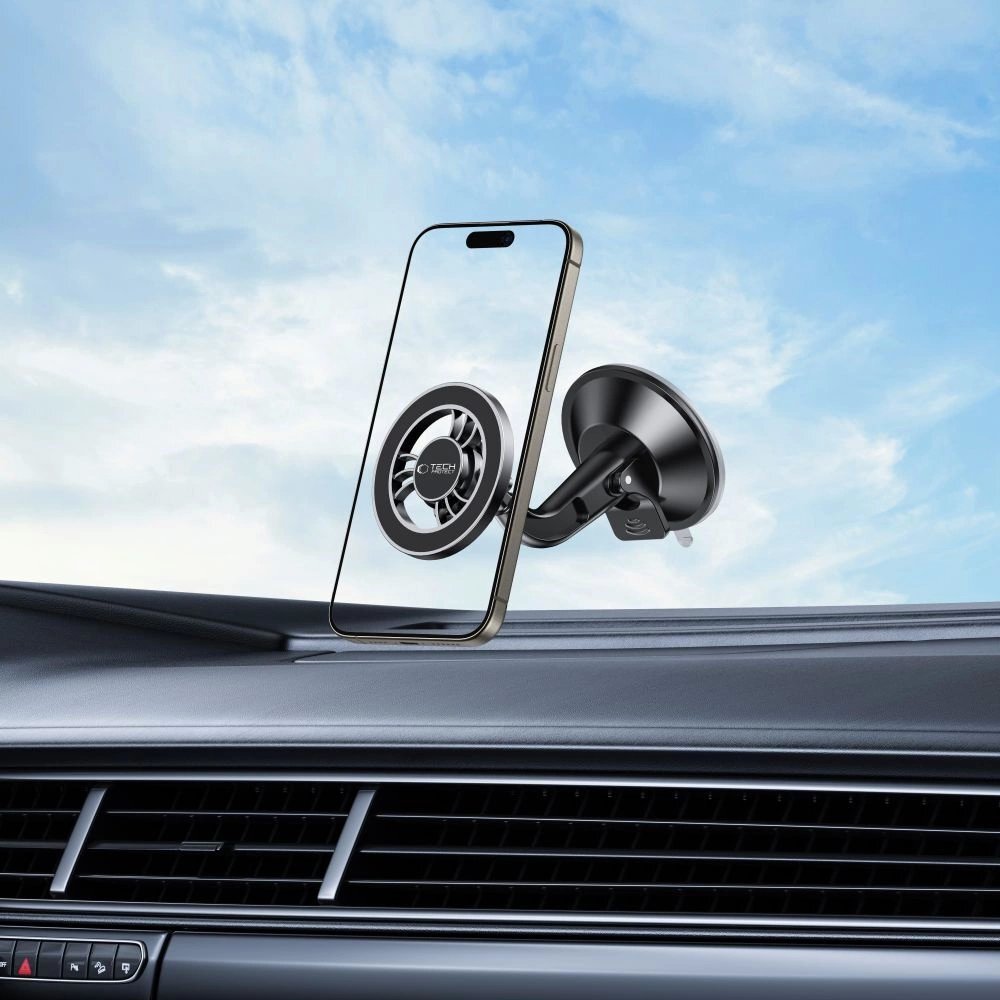 Automobilinis laikiklis Tech-Protect N56 magnetinis MagSafe prietaisų skydeliui ir stiklui – juodas 5