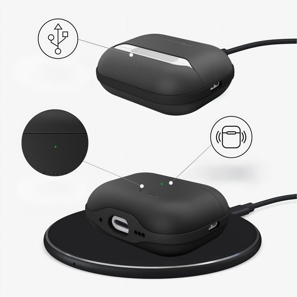 AirPods Pro 3 Tech-Protect NaturalFit dėklas – juodas 6 AirPods Pro 3 Tech-Protect NaturalFit dėklas – juodas 6