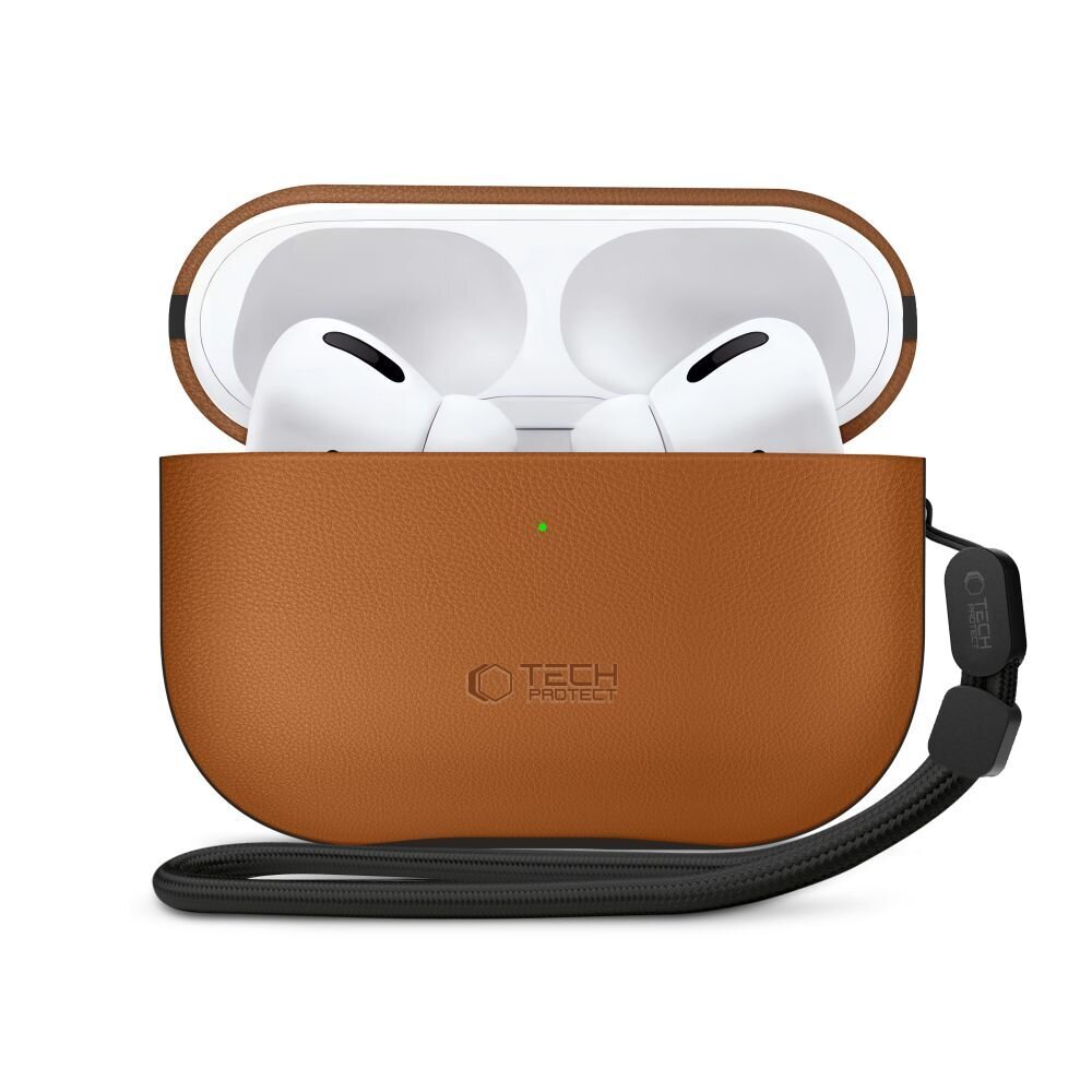 AirPods Pro 3 Tech-Protect NaturalFit dėklas – rudas 1