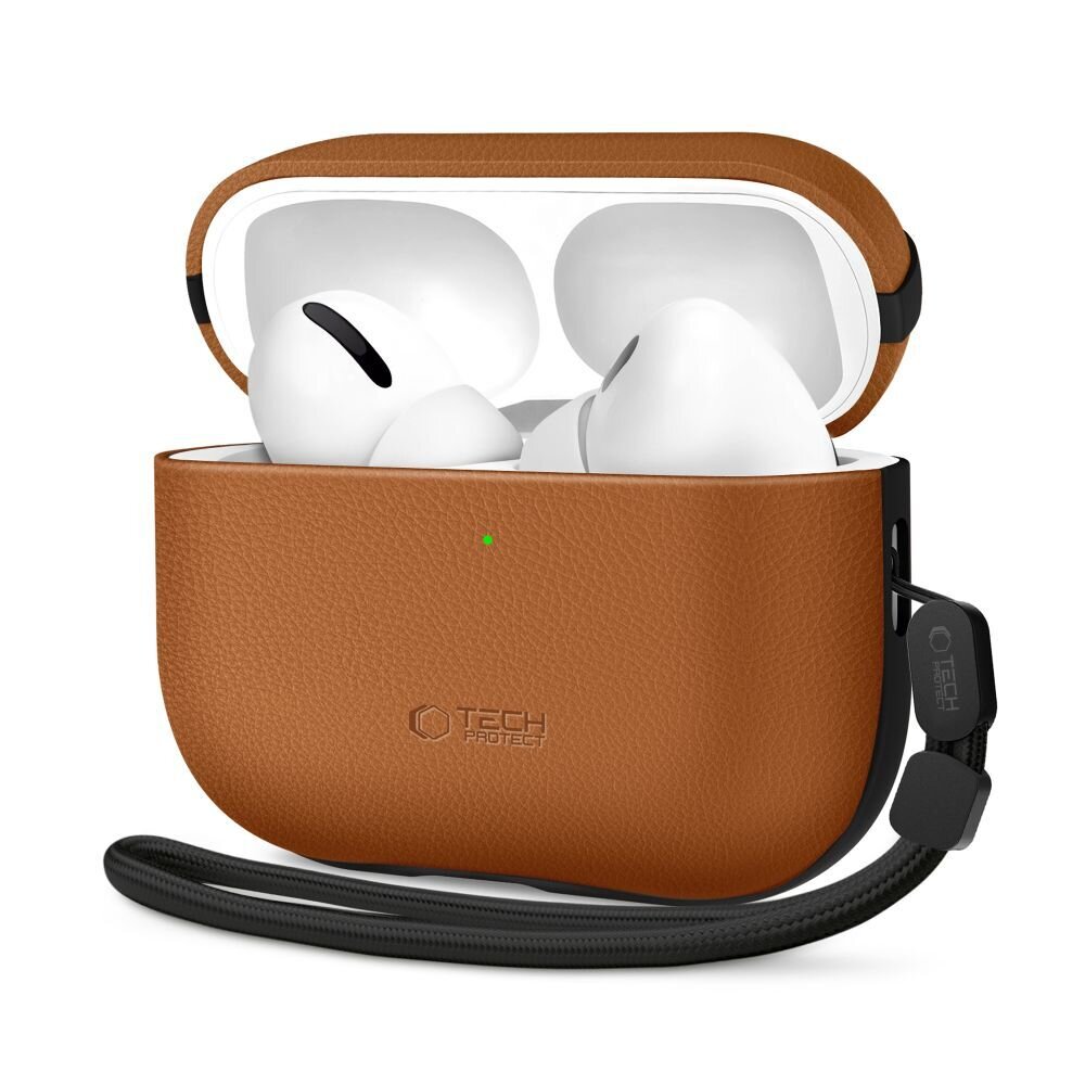 AirPods Pro 3 Tech-Protect NaturalFit dėklas – rudas