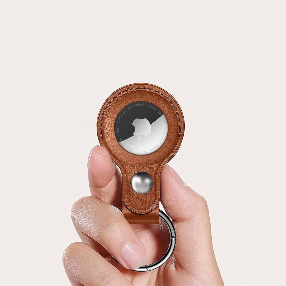 Akcija! Apple AirTag 1/2 dėklas Tech-Protect NaturalFit – rudos spalvos 2