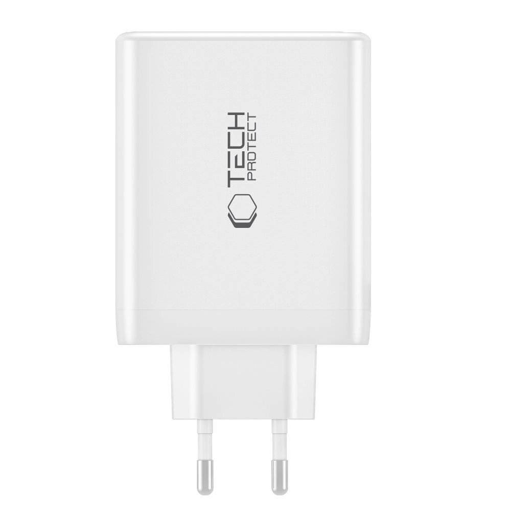 Tech-Protect NC100W-GAN Įkroviklis GaN 3x USB-C PD 100W / USB-A QC 3.0 - baltas 1 Tech-Protect NC100W-GAN Įkroviklis GaN 3x USB-C PD 100W / USB-A QC 3.0 - baltas 1