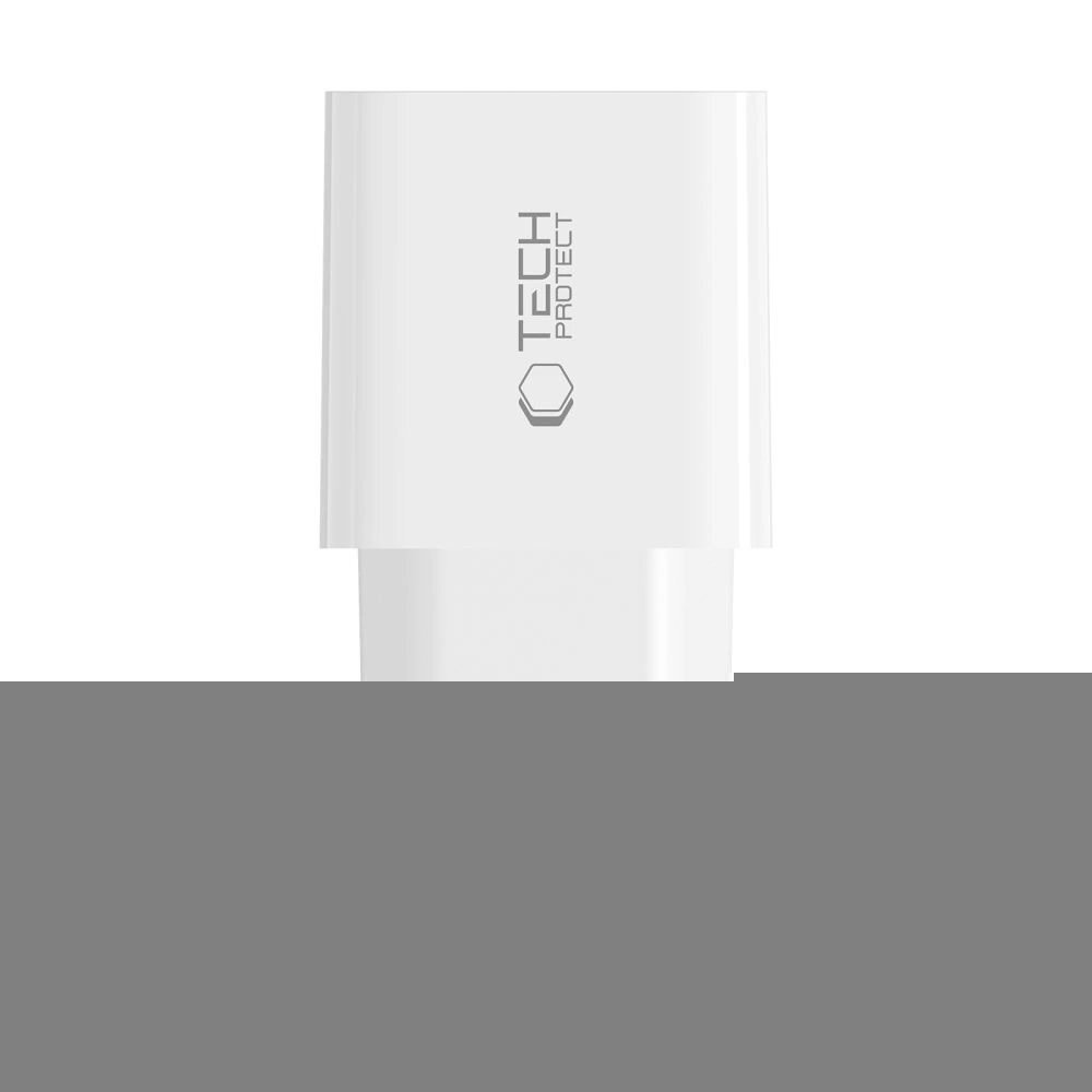 Sieninis įkroviklis Tech-Protect NC20W su USB-C jungtimi – baltas 3 Sieninis įkroviklis Tech-Protect NC20W su USB-C jungtimi – baltas 3