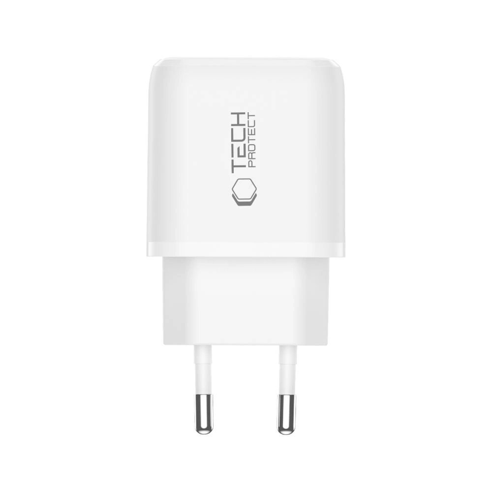 Sieninis įkroviklis Tech-Protect NCA20 PD 20W / QC3.0 USB-A / USB-C – baltas 3 Sieninis įkroviklis Tech-Protect NCA20 PD 20W / QC3.0 USB-A / USB-C – baltas 3