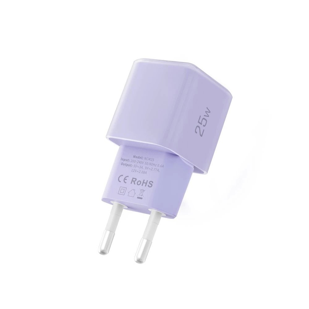Sieninis įkroviklis Tech-Protect NCM25 USB-C PD 25W – violetinis 3 Sieninis įkroviklis Tech-Protect NCM25 USB-C PD 25W – violetinis 3