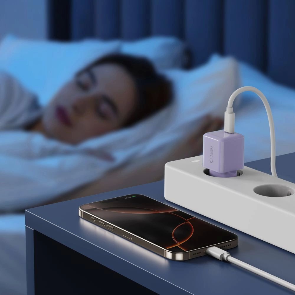 Sieninis įkroviklis Tech-Protect NCM25 USB-C PD 25W – violetinis 5 Sieninis įkroviklis Tech-Protect NCM25 USB-C PD 25W – violetinis 5