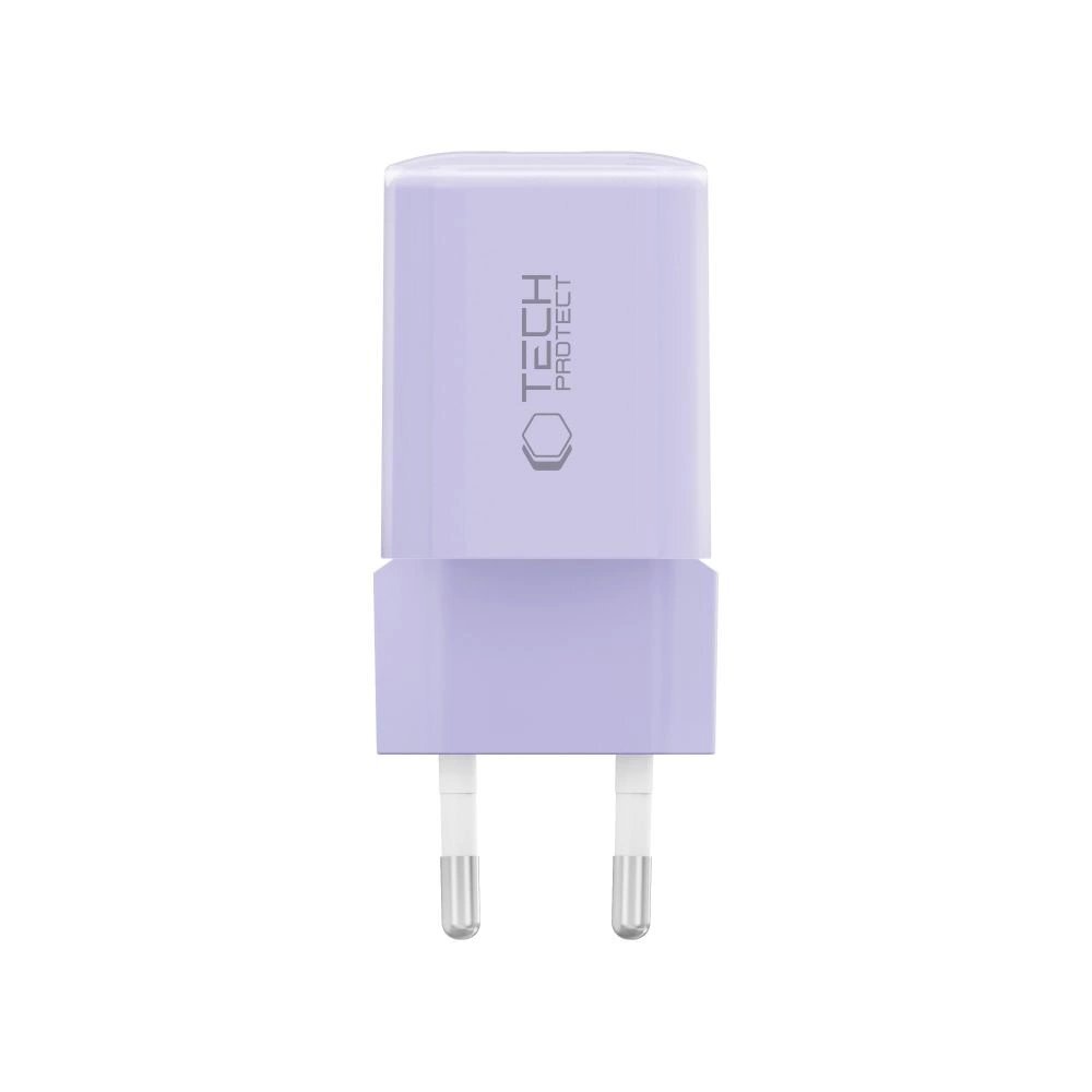 Sieninis įkroviklis Tech-Protect NCM33 PD 33W QC3.0 USB-C / USB-C – violetinis 2 Sieninis įkroviklis Tech-Protect NCM33 PD 33W QC3.0 USB-C / USB-C – violetinis 2