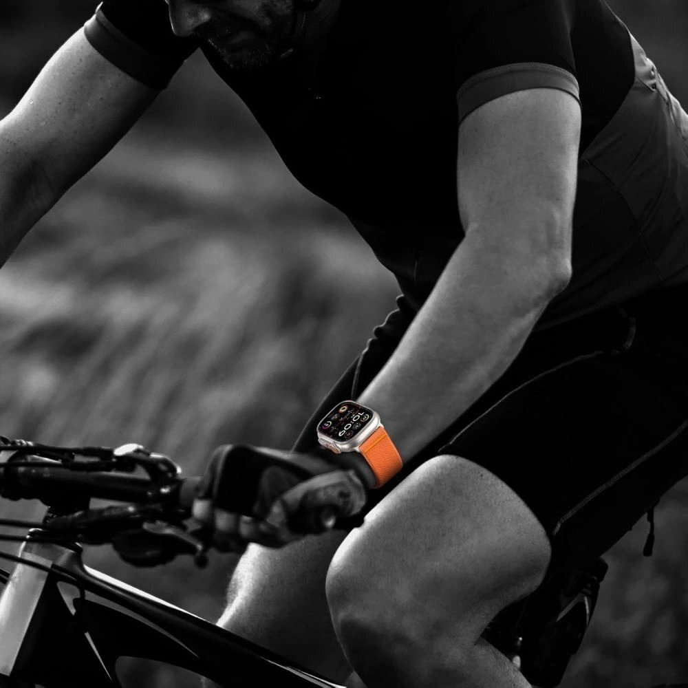 Apple Watch 44 / 45 / 46 / 49 mm Tech-Protect Nylon Clasp nailoninis dirželis – oranžinis 5