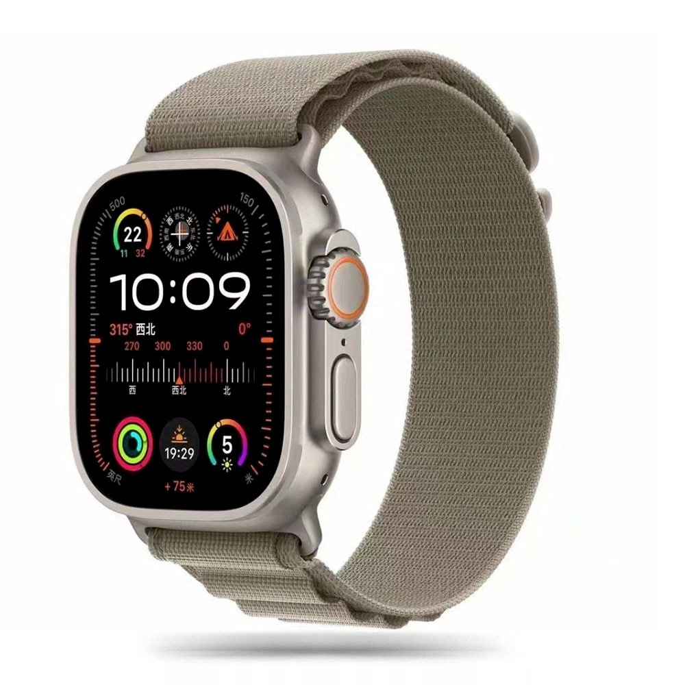 Akcija! Tech-Protect Nylon Pro Apyrankė Apple Watch 4 / 5 / 6 / 7 / 8 / 9 / SE / Ultra 1 / 2 (42/44/45/49 mm) - Titanium Olive  6