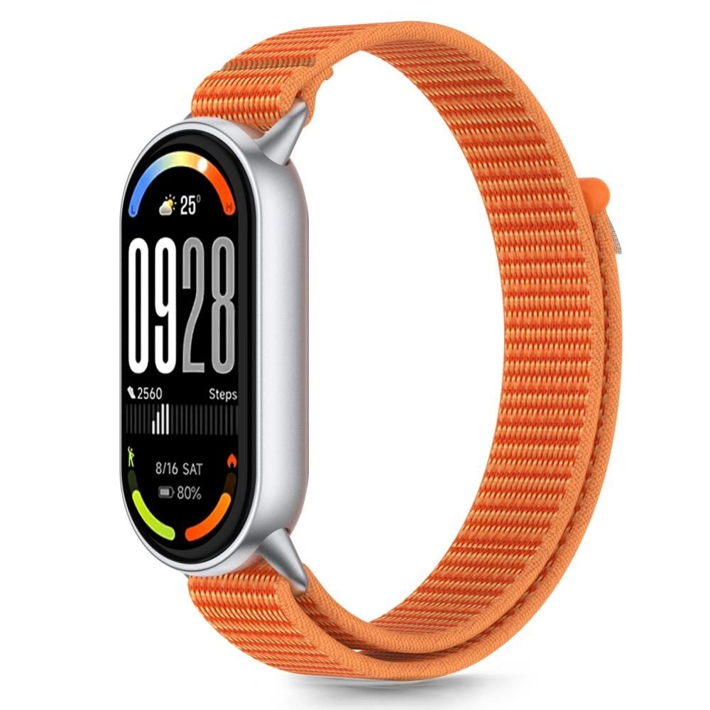 Xiaomi Smart Band 8 / 9 / 10 / NFC Tech-Protect Nylon Pro nailoninis dirželis – oranžinis ir pilkas