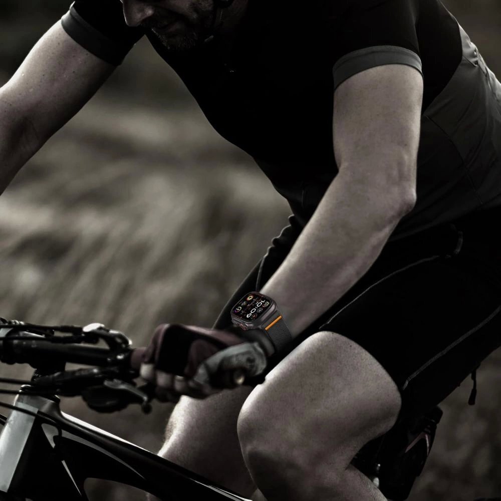 Apple Watch 44 / 45 / 46 / 49 mm Tech-Protect Nylon Slip nailoninis dirželis – juodas 5