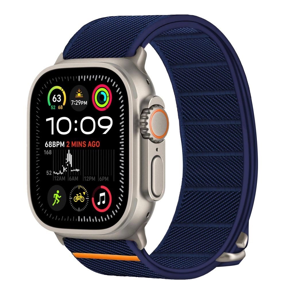 Apple Watch 44 / 45 / 46 / 49 mm Tech-Protect Nylon Slip nailoninis dirželis – tamsiai mėlynas 3