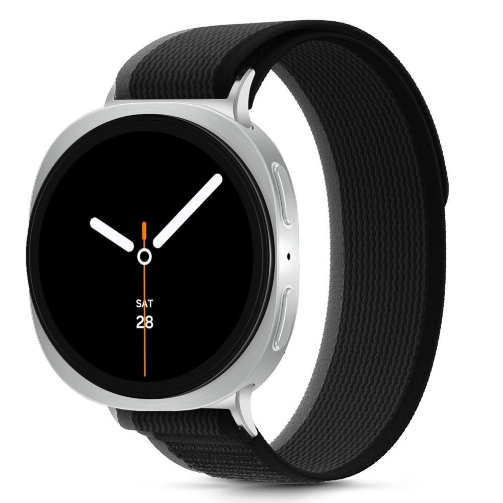 Samsung Galaxy Watch 40/44/46 mm Tech-Protect Nylon Stripe nailoninis dirželis – juodas ir oranžinis 1