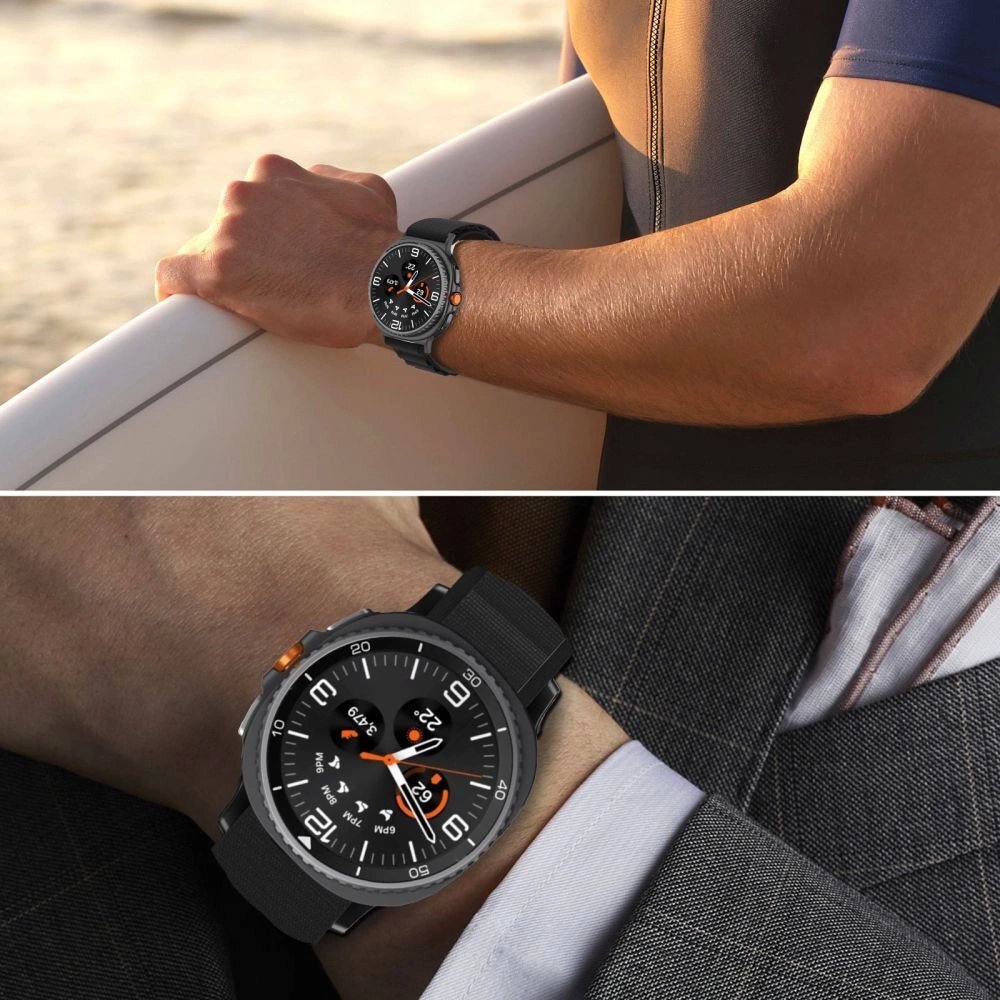 Samsung Galaxy Watch 40/44/46 mm Tech-Protect Nylon Stripe nailoninis dirželis – oranžinis 5