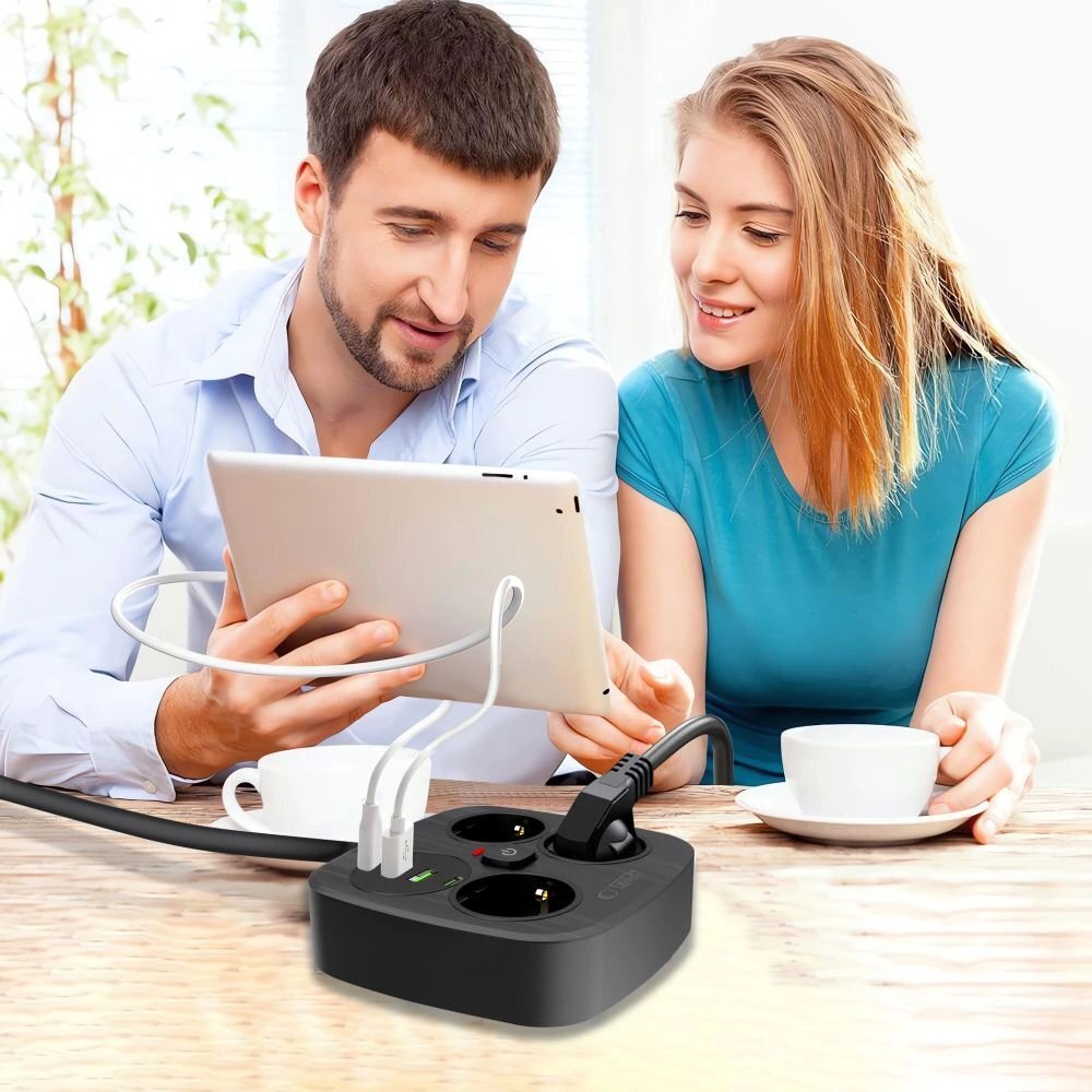 Maitinimo lizdas Tech-Protect PCS3X4 su 3 lizdais, 2x USB-A, 2x USB-C, 200 cm laidas – juodas 5 Maitinimo lizdas Tech-Protect PCS3X4 su 3 lizdais, 2x USB-A, 2x USB-C, 200 cm laidas – juodas 5