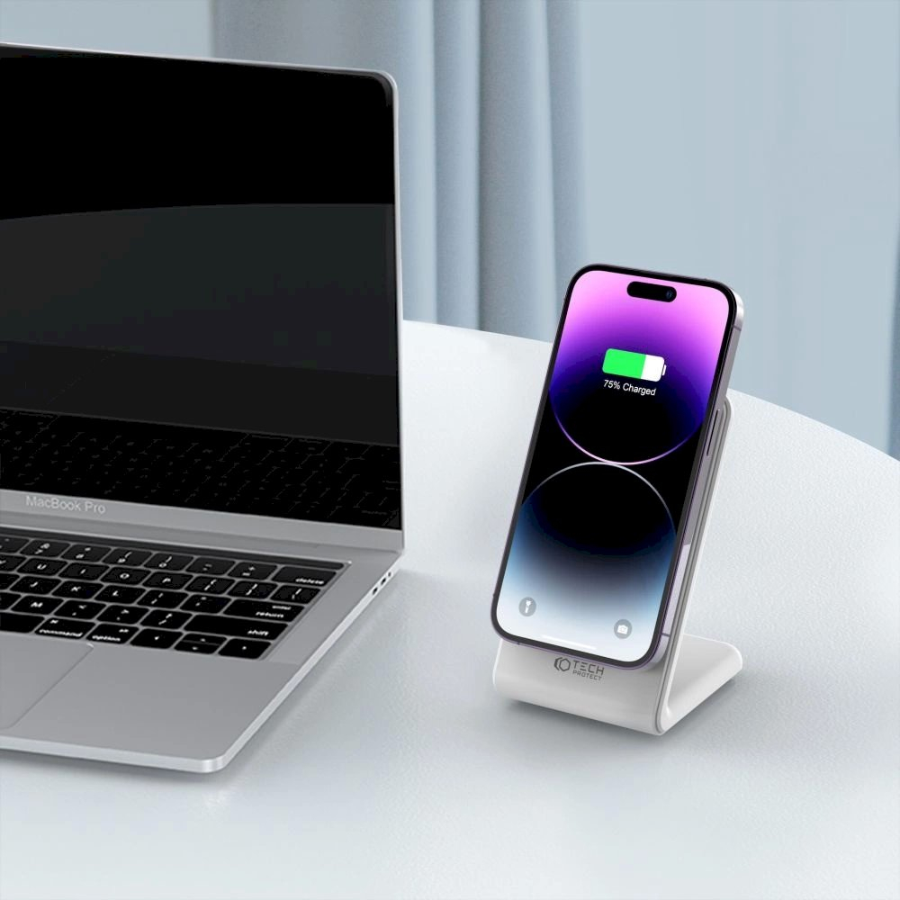 Tech-Protect QI15W-A23 inductive MagSafe 15W Įkroviklis  in the form of a stand - baltas 6 Tech-Protect QI15W-A23 inductive MagSafe 15W Įkroviklis  in the form of a stand - baltas 6