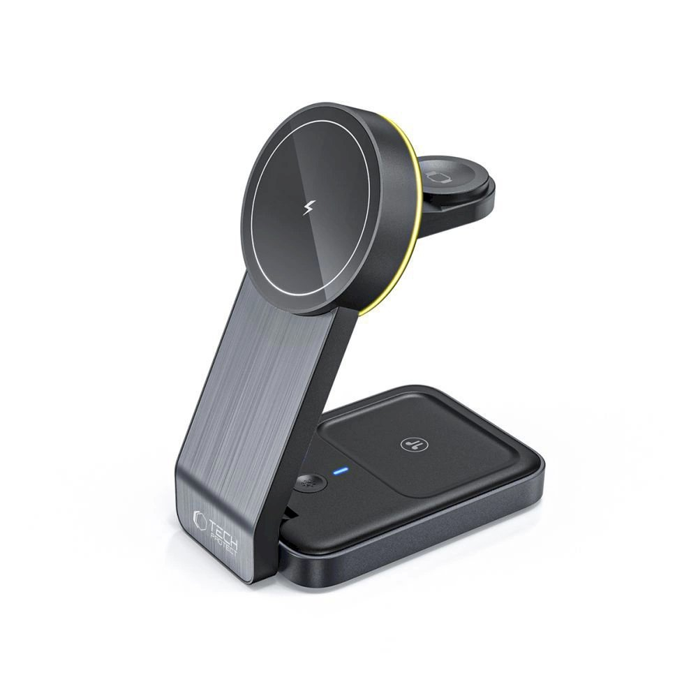 Tech-Protect QI15W-A28 inductive MagSafe 3in1 Įkroviklis stand smartphone / Apple Watch / AirPods - Juodas 1 Tech-Protect QI15W-A28 inductive MagSafe 3in1 Įkroviklis stand smartphone / Apple Watch / AirPods - Juodas 1
