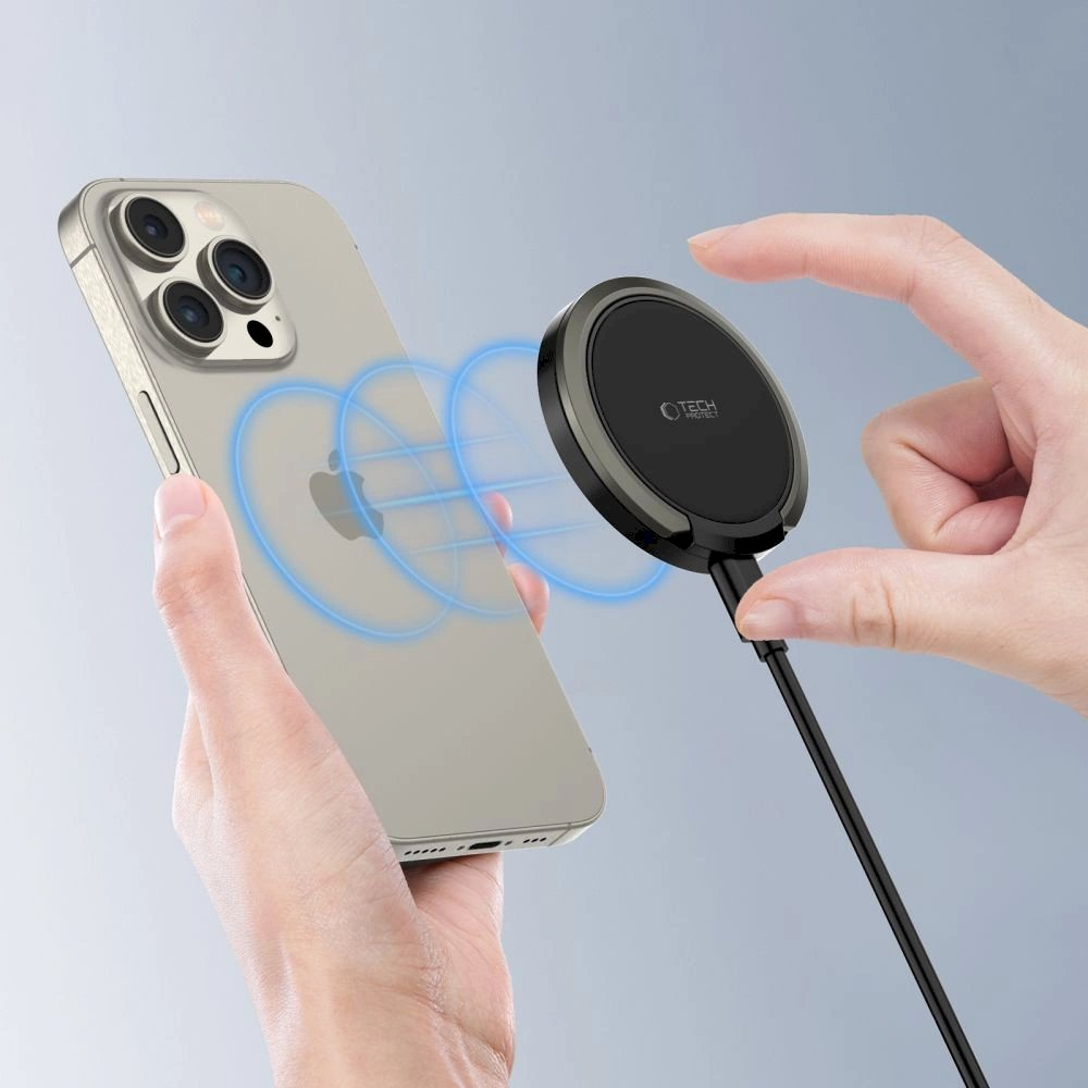 Tech-Protect QI15W-A33 inductive Įkroviklis MagSafe standUSB-A / USB-C Kabelis - Juodas 4 Tech-Protect QI15W-A33 inductive Įkroviklis MagSafe standUSB-A / USB-C Kabelis - Juodas 4