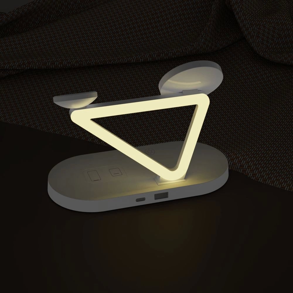 Belaidis įkroviklis Tech-Protect QI15W-A41 3in1 su MagSafe Apple įrenginiams – baltas 6