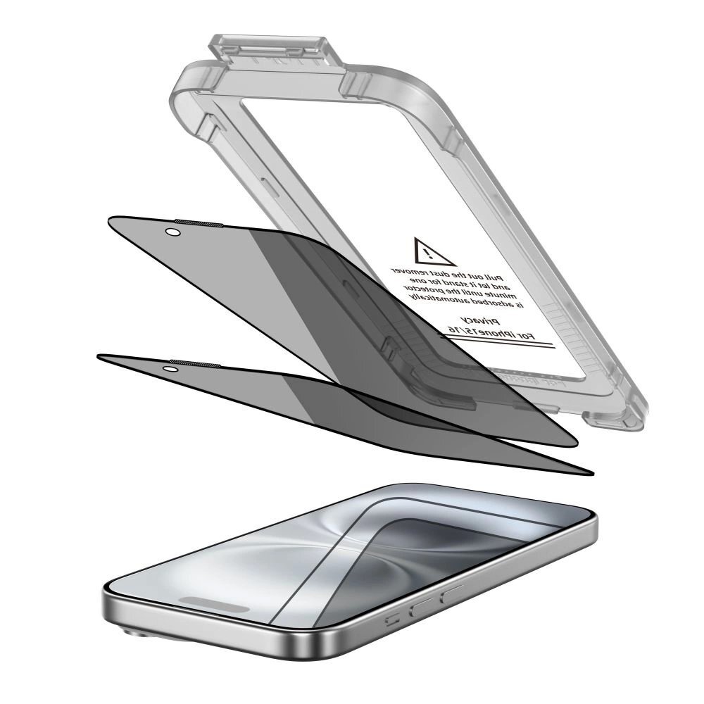 iPhone 15 / 16 Tech-Protect Quick Set Spy+ 2-pack privatumo stiklas 1