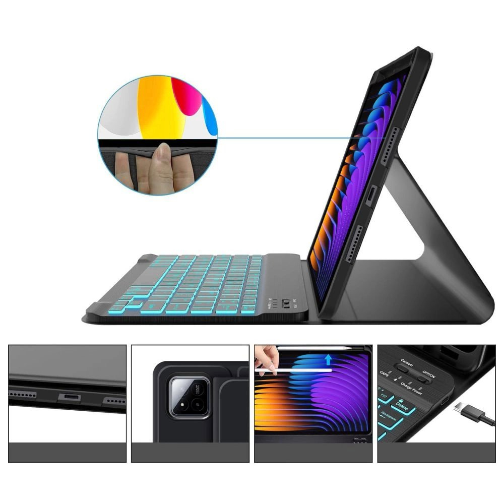 Xiaomi Pad 7 / 7 Pro – Tech-Protect SC Pen + Keyboard dėklas - Juodas 4