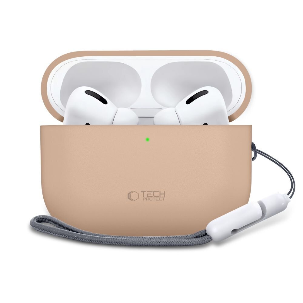 AirPods Pro 3 Tech-Protect silikoninis dėklas – smėlinis 1