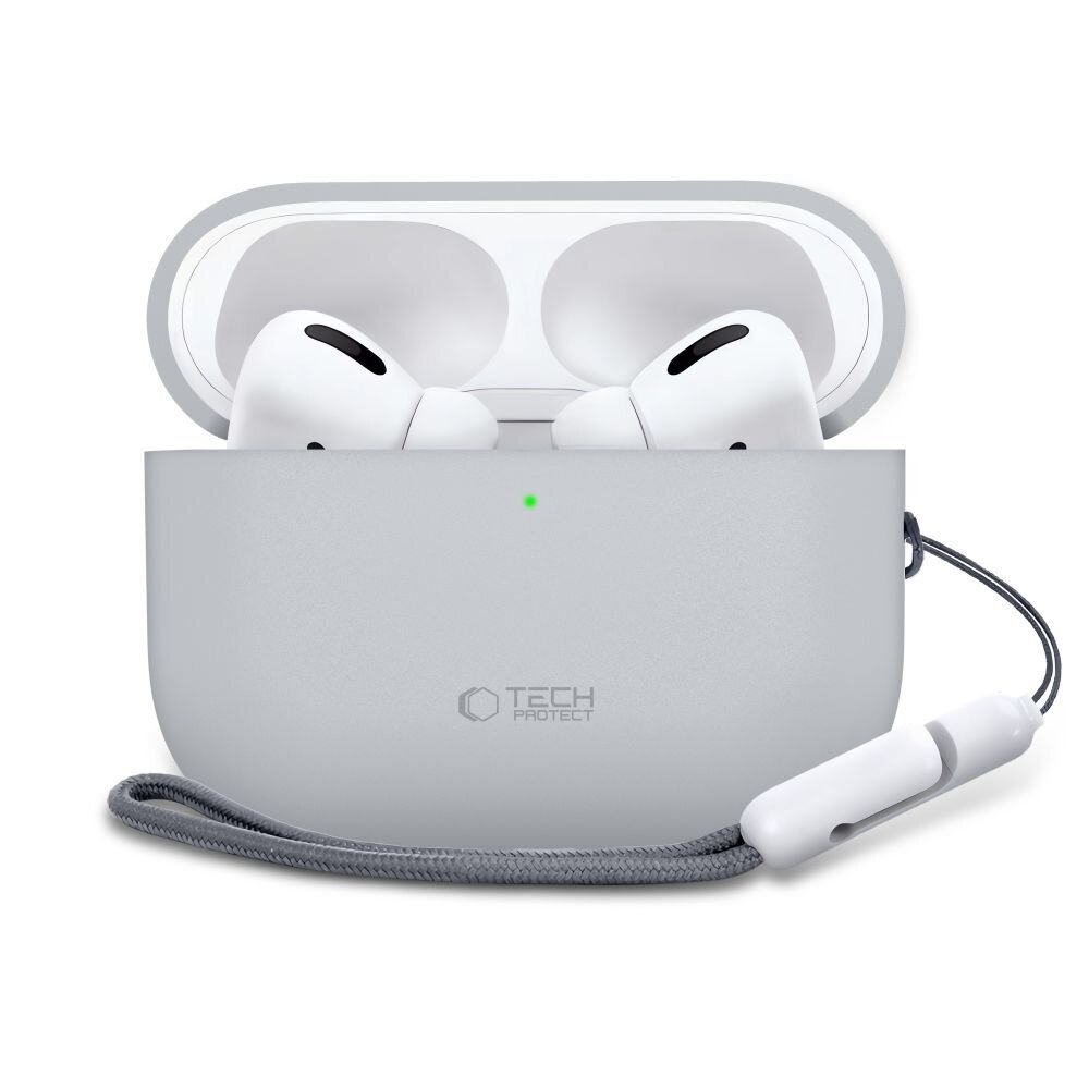AirPods Pro 3 Tech-Protect silikoninis dėklas – pilkas 1 AirPods Pro 3 Tech-Protect silikoninis dėklas – pilkas 1