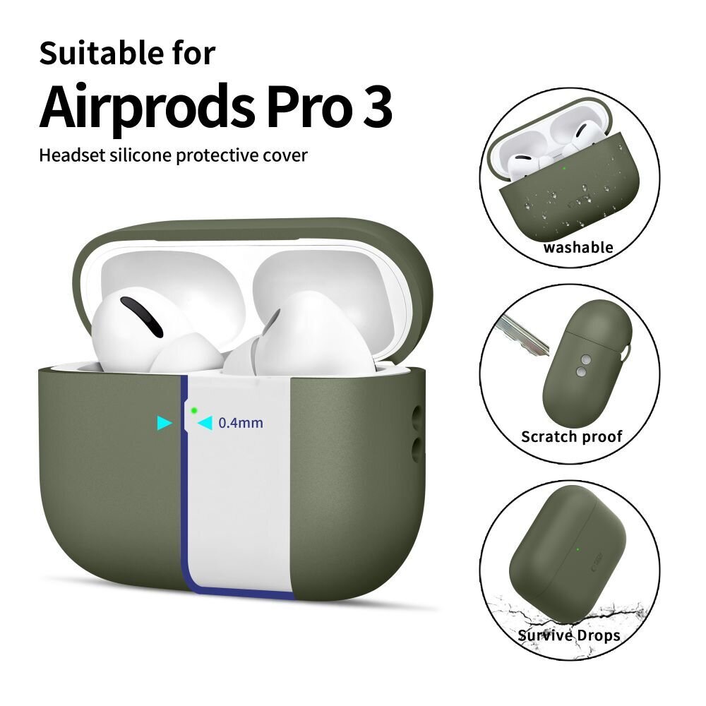 AirPods Pro 3 Tech-Protect silikoninis dėklas – žalias 3 AirPods Pro 3 Tech-Protect silikoninis dėklas – žalias 3