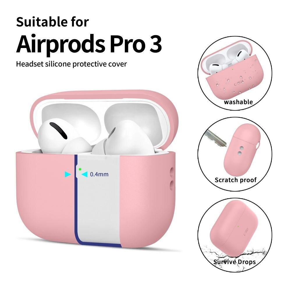 AirPods Pro 3 Tech-Protect silikoninis dėklas – rožinis 3