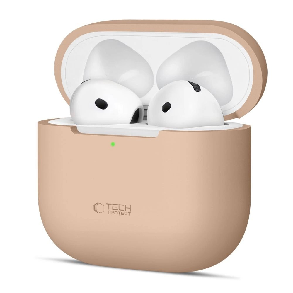 AirPods 4 Tech-Protect silikoninis dėklas - smėlio