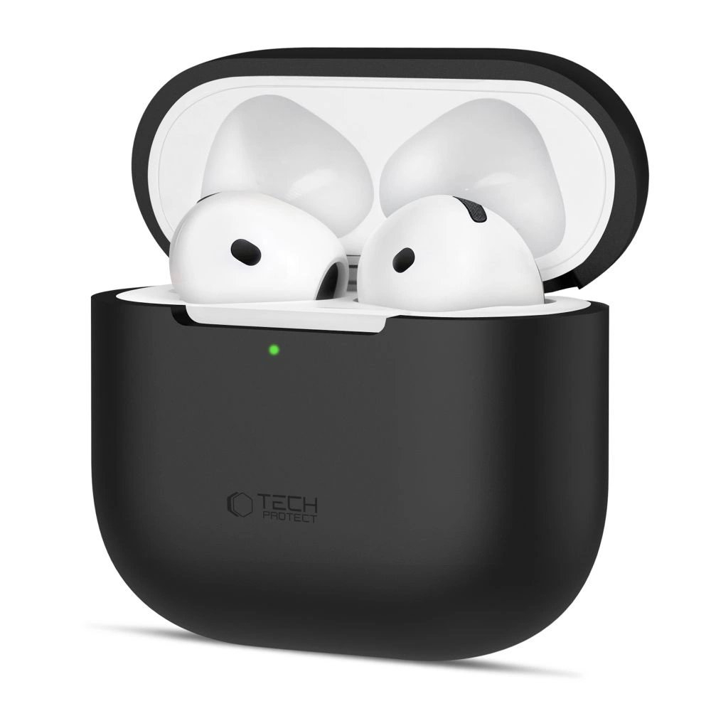 AirPods 4 Tech-Protect silikoninis dėklas - juodas