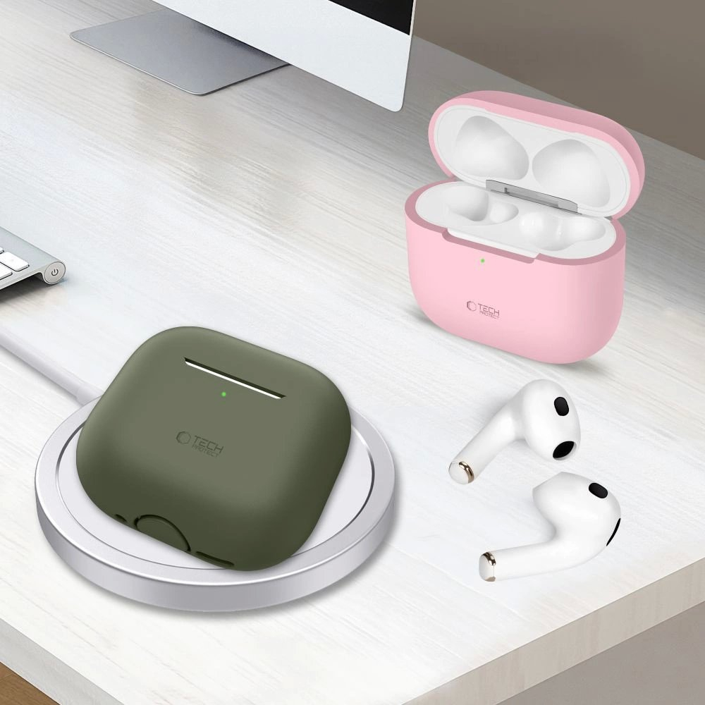 AirPods 4 Tech-Protect silikoninis dėklas - alyvuogių 3