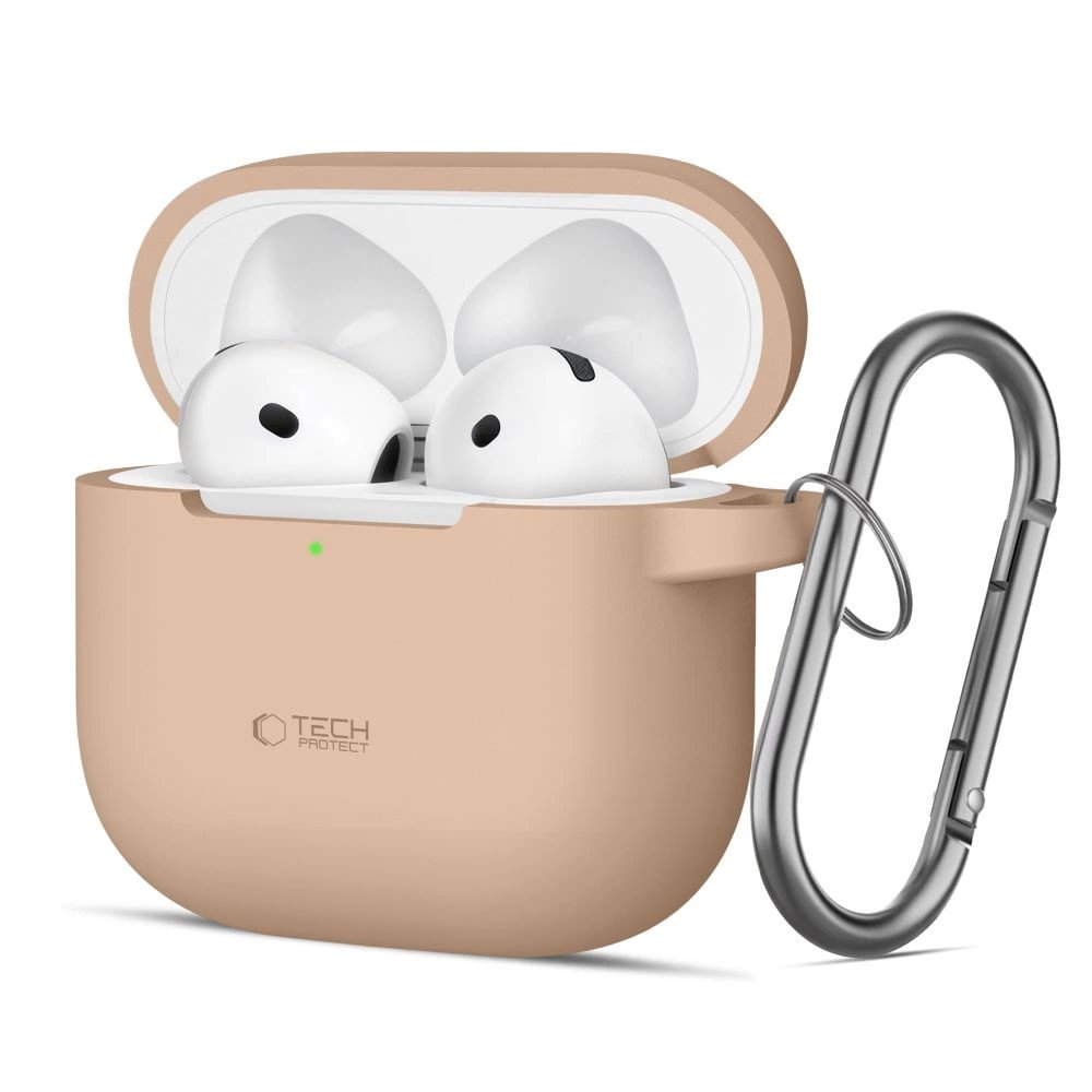 Tech-Protect Silicone Hook Dėklas AirPods 4 - Beige Tech-Protect Silicone Hook Dėklas AirPods 4 - Beige