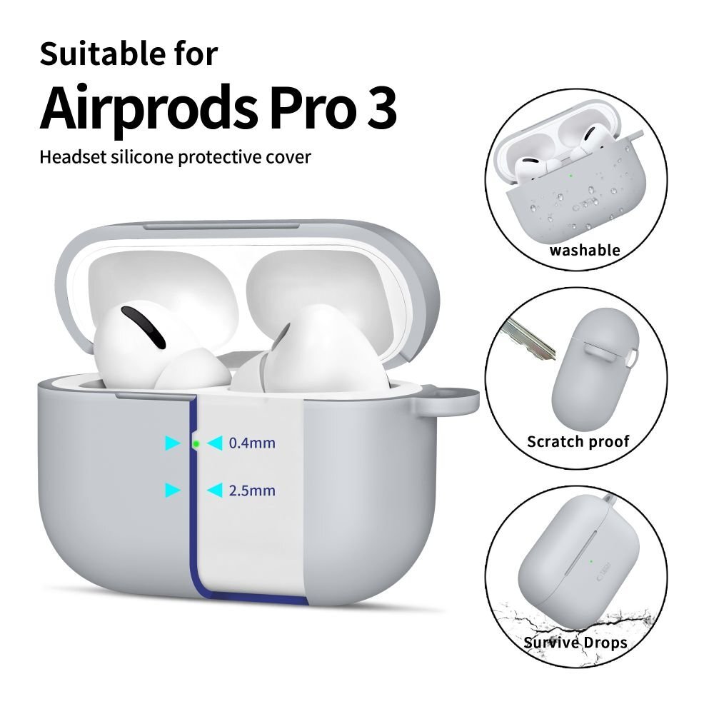 AirPods Pro Tech-Protect Silicone Hook dėklas – pilkas 3