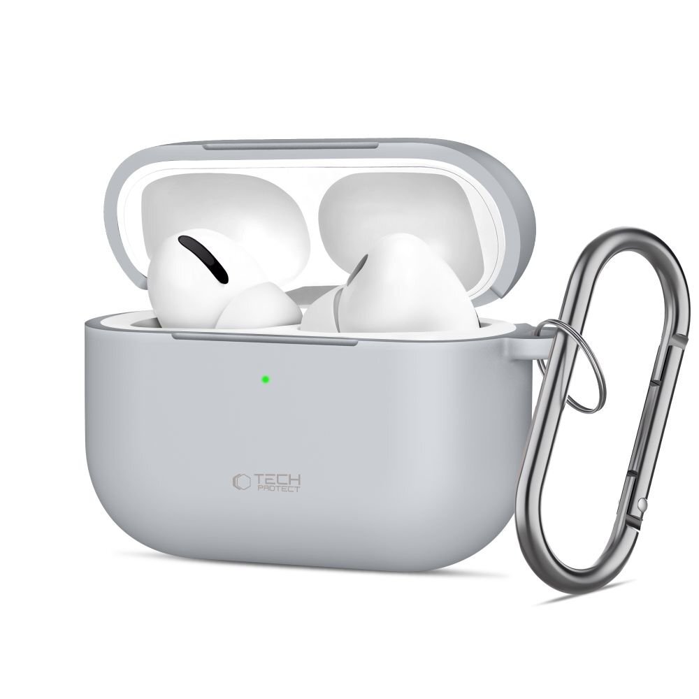 AirPods Pro Tech-Protect Silicone Hook dėklas – pilkas