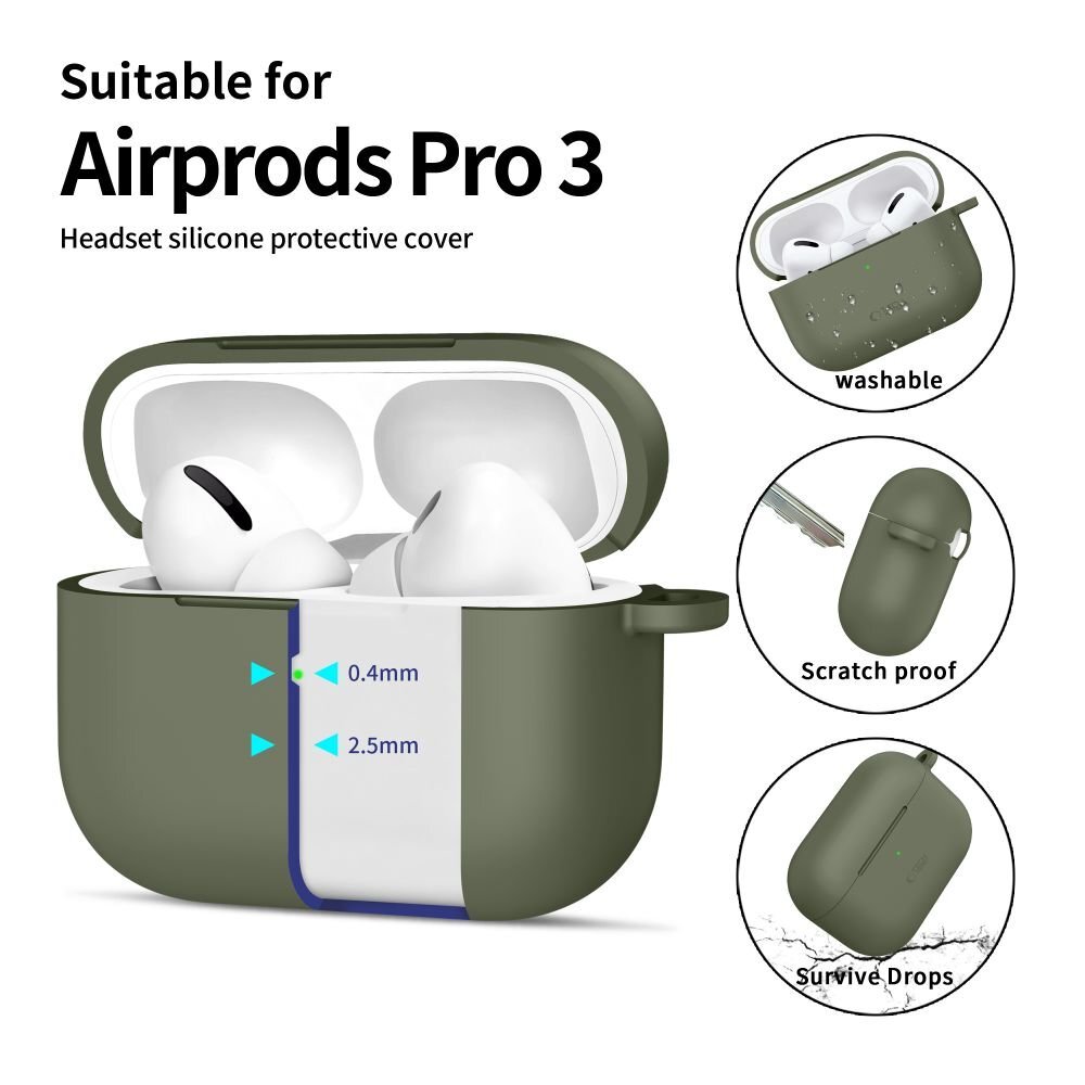 AirPods Pro Tech-Protect Silicone Hook dėklas – alyvinis 3