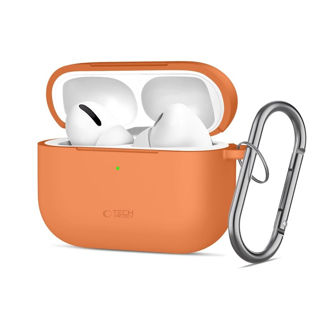 AirPods Pro Tech-Protect Silicone Hook dėklas – oranžinis