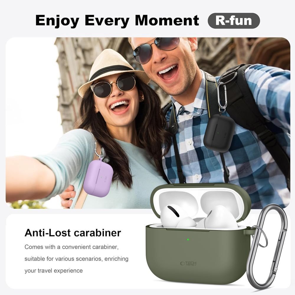 AirPods Pro Tech-Protect Silicone Hook dėklas – rožinis 6