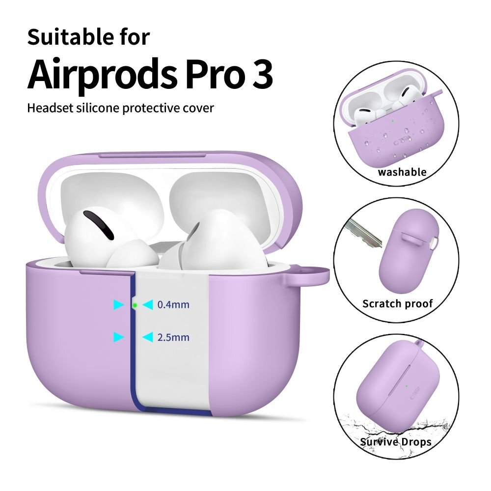 AirPods Pro Tech-Protect Silicone Hook dėklas – violetinis 3 AirPods Pro Tech-Protect Silicone Hook dėklas – violetinis 3