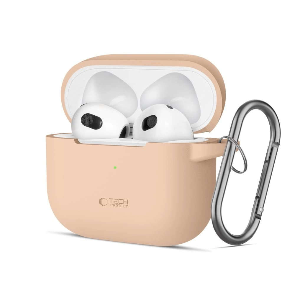 Tech-Protect Silicone Hook Dėklas Apple AirPods 3 - Smėlinis Tech-Protect Silicone Hook Dėklas Apple AirPods 3 - Smėlinis