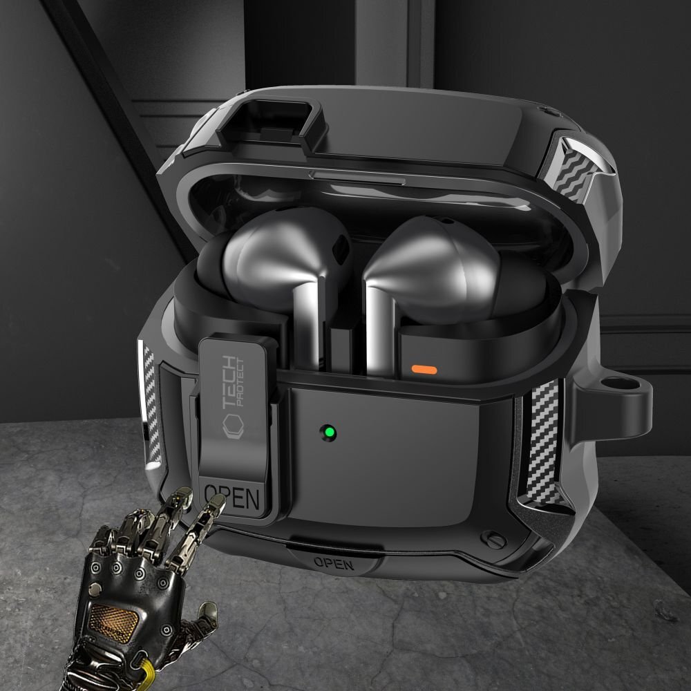 Samsung Galaxy Buds 3 / 3 FE / 3 Pro Tech-Protect Silicone Hook dėklas – juodas 3 Samsung Galaxy Buds 3 / 3 FE / 3 Pro Tech-Protect Silicone Hook dėklas – juodas 3