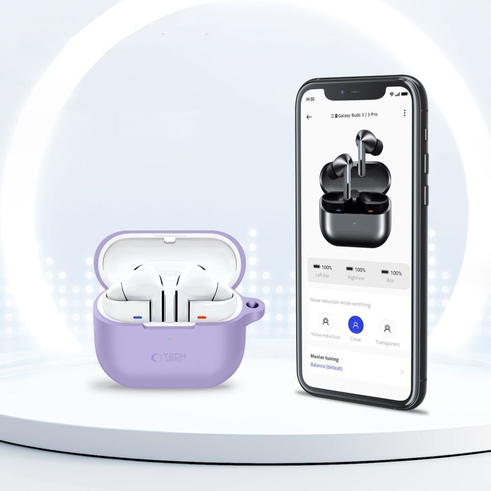 Samsung Galaxy Buds 3 / 3 FE / 3 Pro Tech-Protect Silicone Hook dėklas – violetinis 4 Samsung Galaxy Buds 3 / 3 FE / 3 Pro Tech-Protect Silicone Hook dėklas – violetinis 4