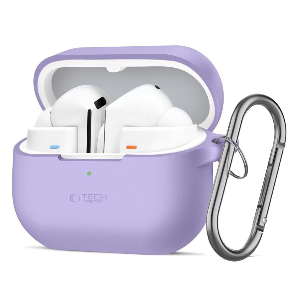 Samsung Galaxy Buds 3 / 3 FE / 3 Pro Tech-Protect Silicone Hook dėklas – violetinis