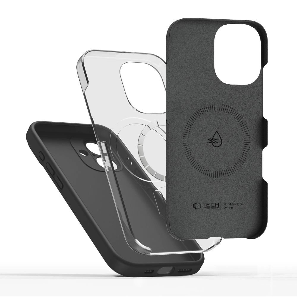 iPhone 17 Tech-Protect silikoninis MagSafe dėklas – juodas 1 iPhone 17 Tech-Protect silikoninis MagSafe dėklas – juodas 1