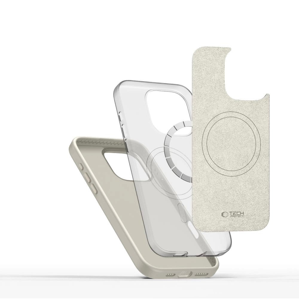 Tech-Protect Silicone PU MagSafe iPhone 16 Pro Dėklas - Beige 2 Tech-Protect Silicone PU MagSafe iPhone 16 Pro Dėklas - Beige 2