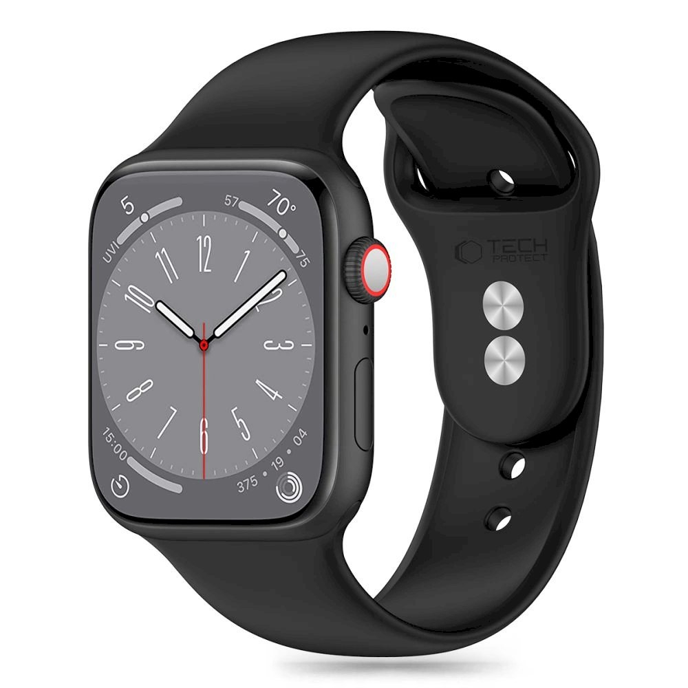 Tech-Protect Silicone Apyrankė Apple Watch 4 / 5 / 6 / 7 / 8 / 9 / SE (38 / 40 / 41 mm) - Juodas Tech-Protect Silicone Apyrankė Apple Watch 4 / 5 / 6 / 7 / 8 / 9 / SE (38 / 40 / 41 mm) - Juodas