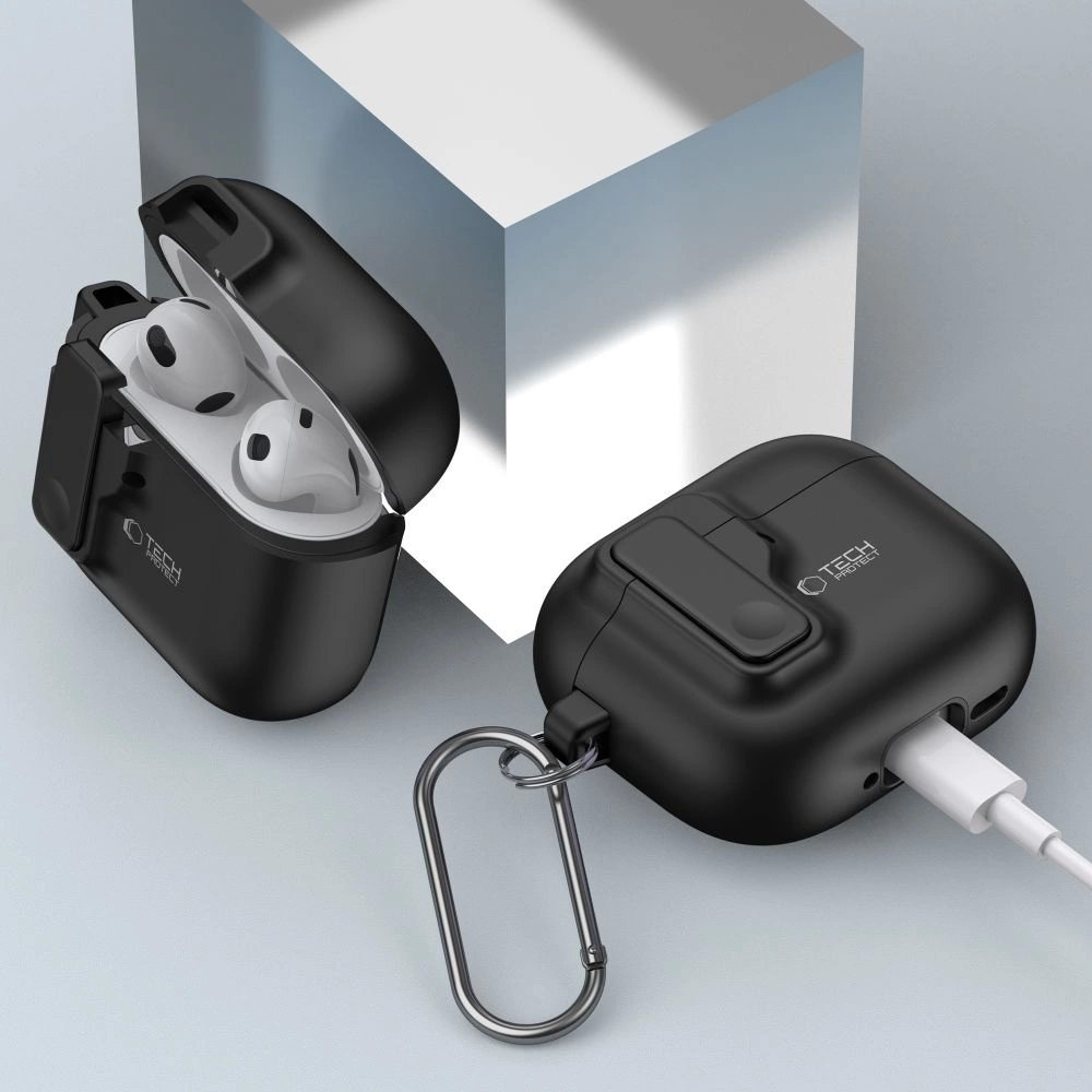Tech-Protect Slim Hook Dėklas AirPods 4 - Juodas 6 Tech-Protect Slim Hook Dėklas AirPods 4 - Juodas 6